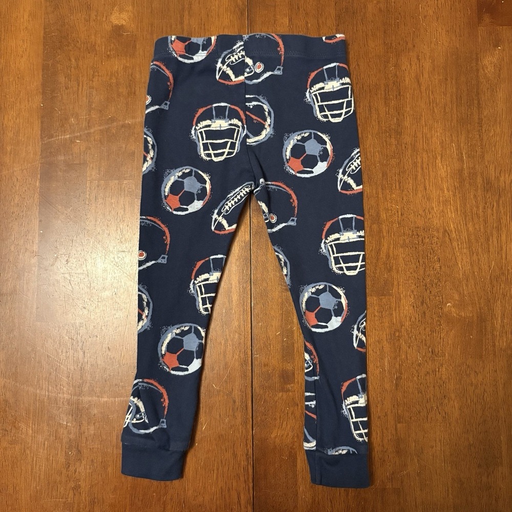 Basketball Football Navy Blue Members Mark Kids Pajama 100% Organic Cotton 3t